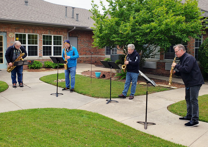 Saxes play Assisted-Living